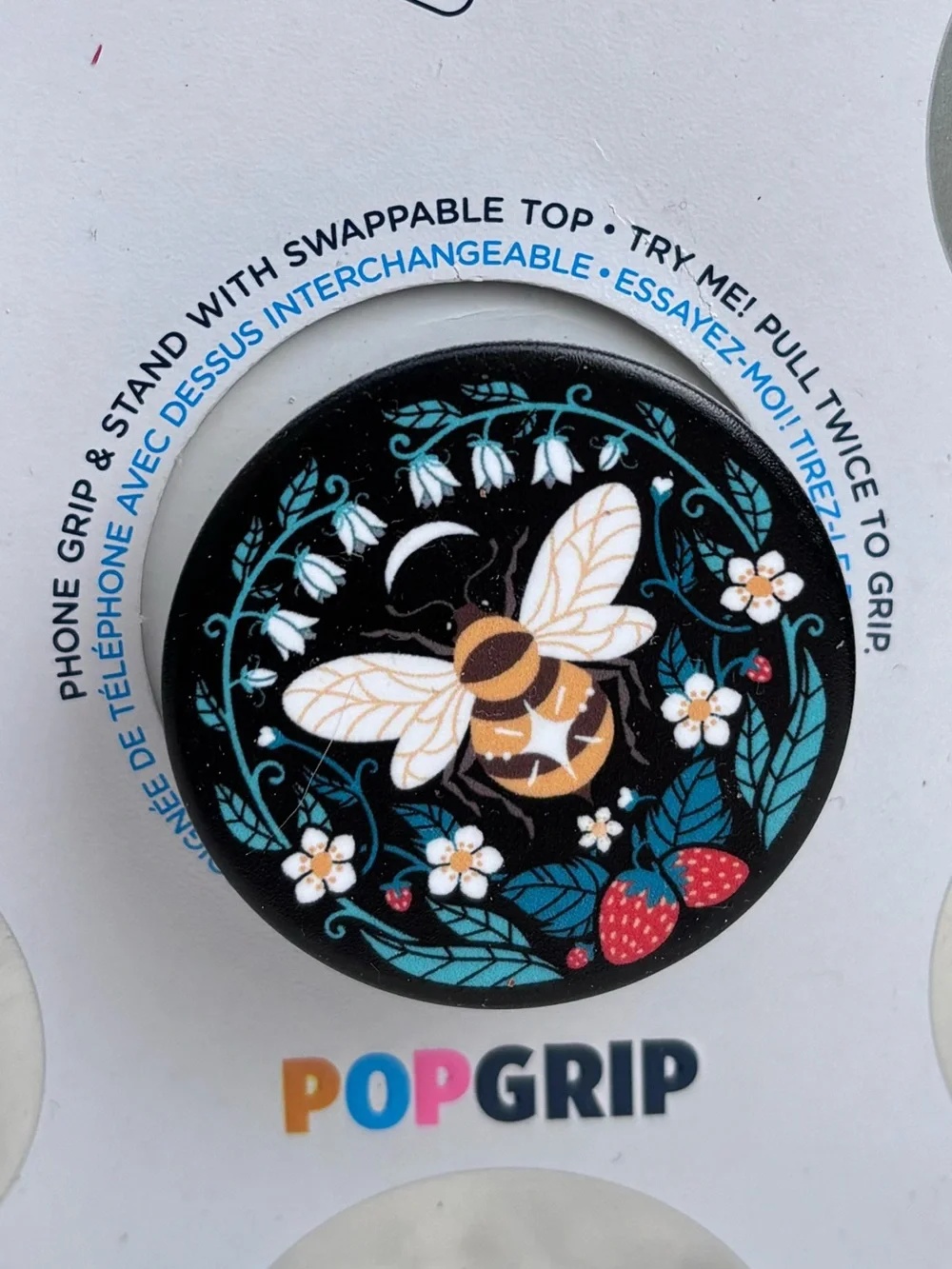 🎉NWT🎉 PopSocket PopGrip Bee Floral Phone Grip - Black, Gold, White, Teal, Red